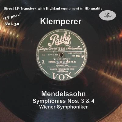 Vienna Symphony Orchestra MENDELSSOHN, Felix: Symphonies Nos. 3, Scottish and 4, Italian (Vienna Symphony, Klemperer) (1951)